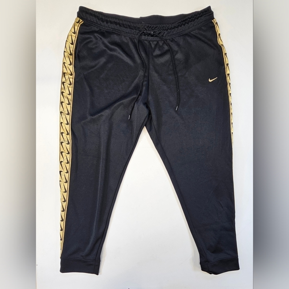 Nike Women’s Logo Tape Joggers Black And Gold 2XL XXLARGE